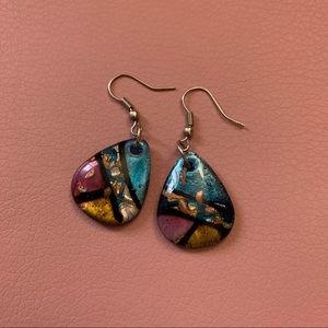 colorblock teardrop earrings